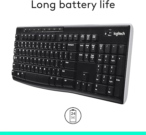 Logitech K270 Wireless Keyboard for Windows, 2.4 GHz Wireless, Full-Size, Number Pad - Image 3
