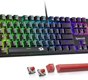 Redragon Mechanical Gaming Keyboard Wired, 11 Programmable Backlit Modes