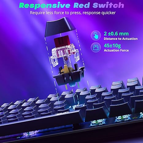 Redragon Mechanical Gaming Keyboard Wired, 11 Programmable Backlit Modes - Image 3
