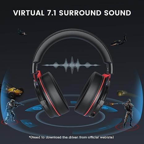 EKSA E900 Pro USB Gaming Headset for PC - Computer Headset with Detachable Noise Cancelling Mic - Image 2