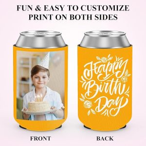 Personalized Can Coolers Set of 30 with Your Text Logo or Image Wedding Favors