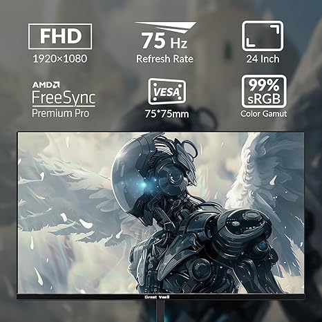 24 Inch Farmless Monitor 16:9 Aspect Ratio 75HZ FHD LED Display 99% sRGB - Image 2